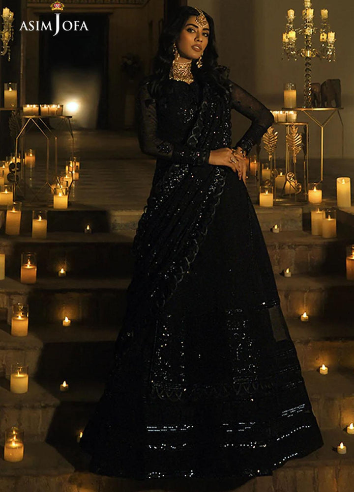 Sadqay Tumharay By Asim Jofa Embroidered Chiffon Suits Unstitched 3 Piece AJ22ST AJST-20 - Eid Collection