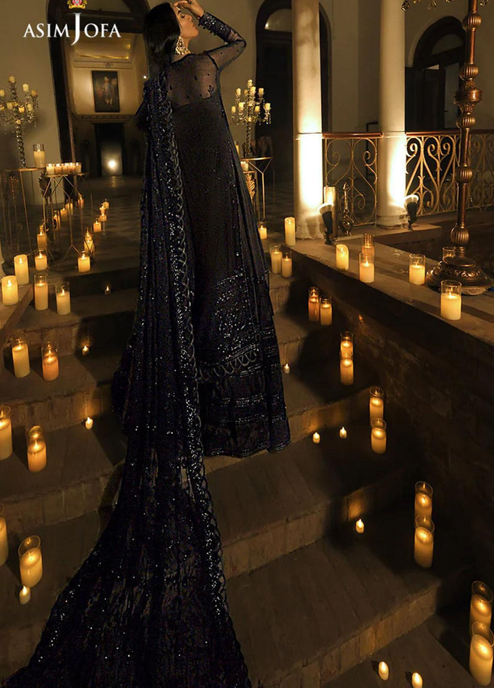 Sadqay Tumharay By Asim Jofa Embroidered Chiffon Suits Unstitched 3 Piece AJ22ST AJST-20 - Eid Collection