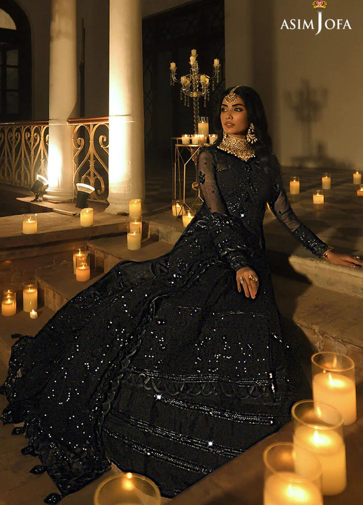 Sadqay Tumharay By Asim Jofa Embroidered Chiffon Suits Unstitched 3 Piece AJ22ST AJST-20 - Eid Collection