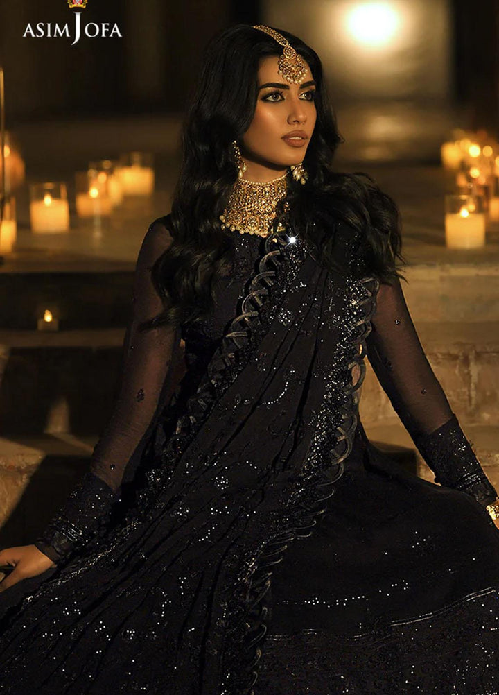 Sadqay Tumharay By Asim Jofa Embroidered Chiffon Suits Unstitched 3 Piece AJ22ST AJST-20 - Eid Collection