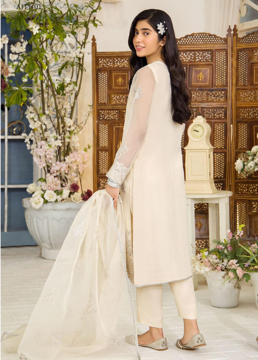 Asim Jofa Organza Festive Pret 3 Piece Suit for Girls -  AJ23TF AJTF-01