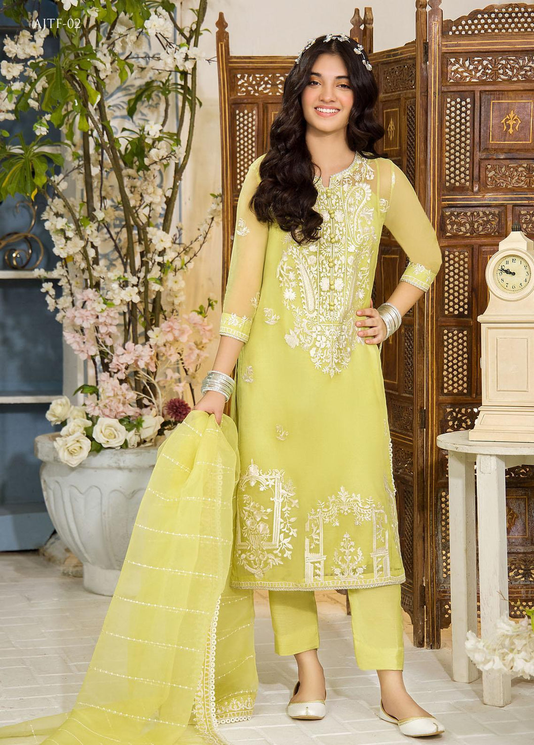 Asim Jofa Organza Festive Pret 3 Piece Suit for Girls -  AJ23TF AJTF-02