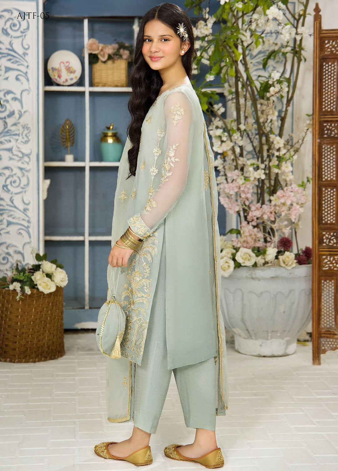 Asim Jofa Organza Festive Pret 3 Piece Suit for Girls -  AJ23TF AJTF-05