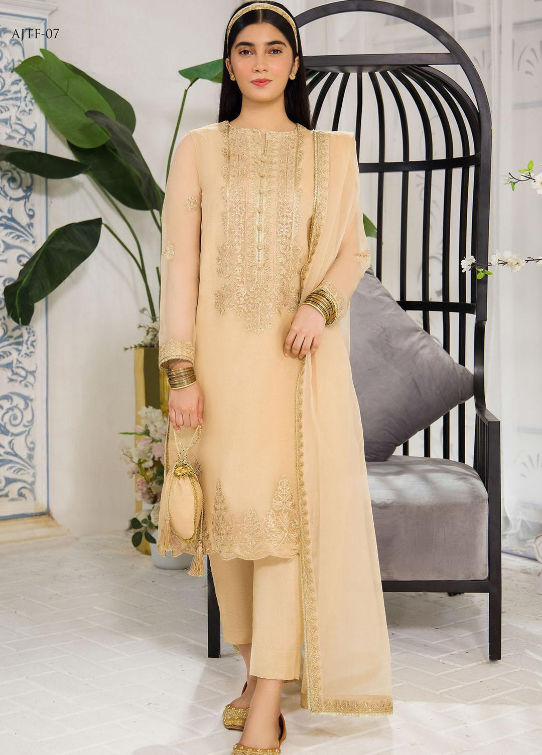Asim Jofa Organza Festive Pret 3 Piece Suit for Girls -  AJ23TF AJTF-07