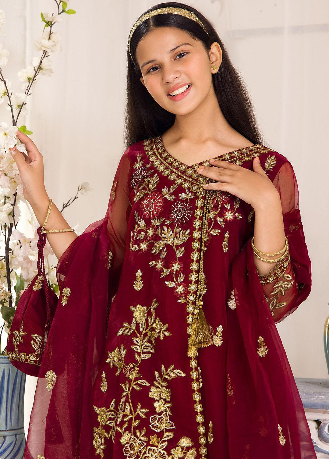 Asim Jofa Organza Festive Pret 3 Piece Suit for Girls -  AJ23TF AJTF-10