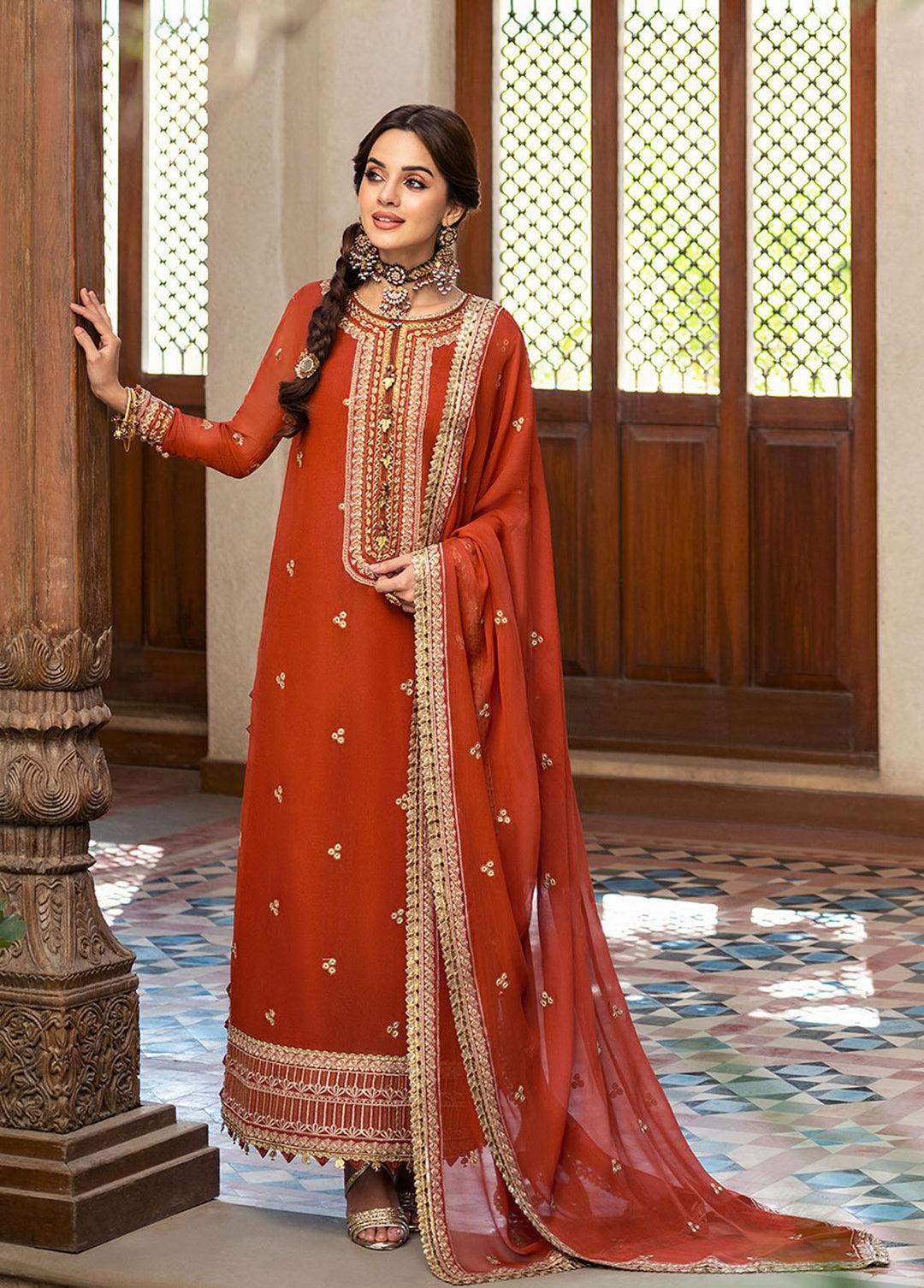 Asim Jofa Embroidered  Suits Unstitched 3 Piece AJ23EF AJKM-03 - Festive Collection