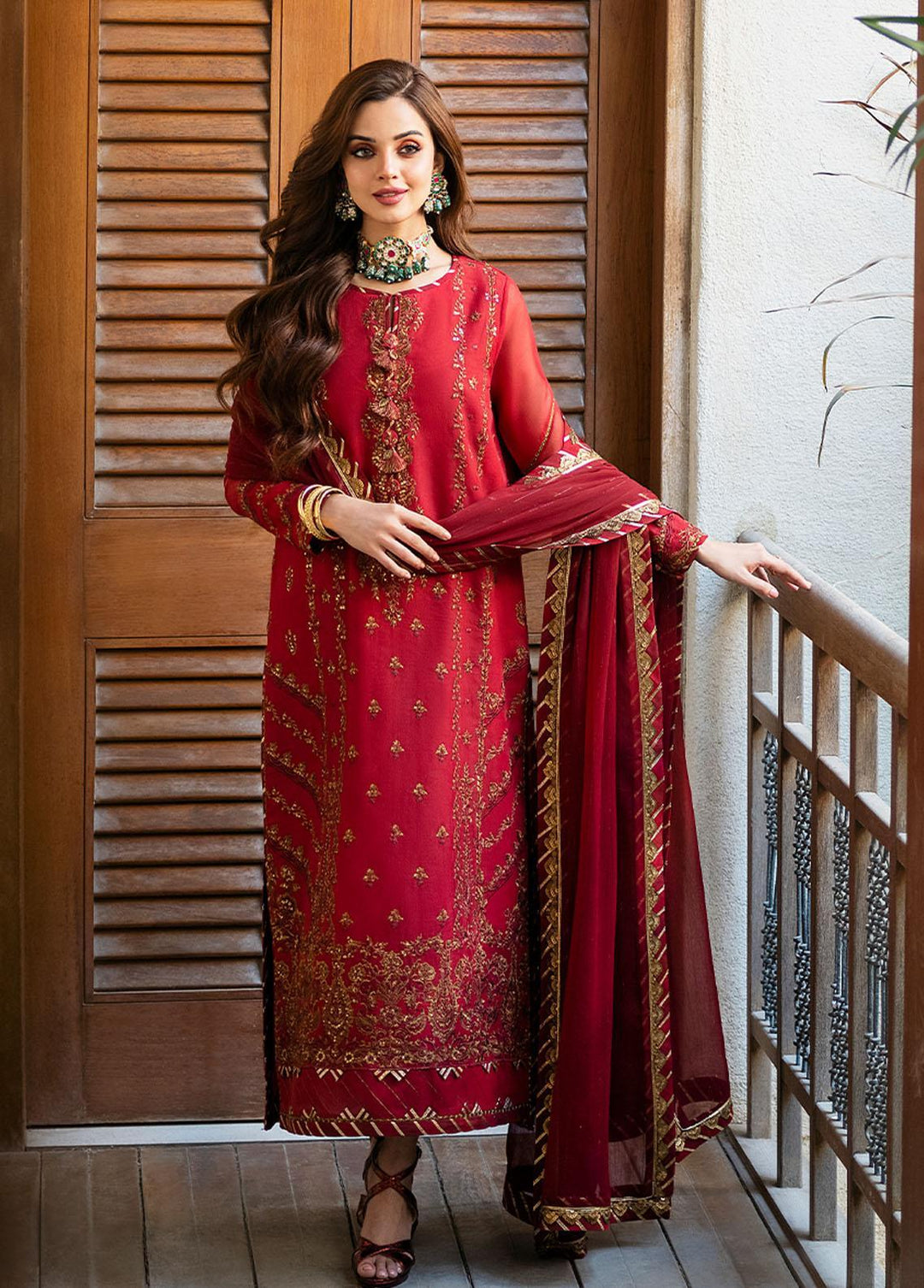 Asim Jofa Embroidered  Suits Unstitched 3 Piece AJ23EF AJKM-15 - Festive Collection