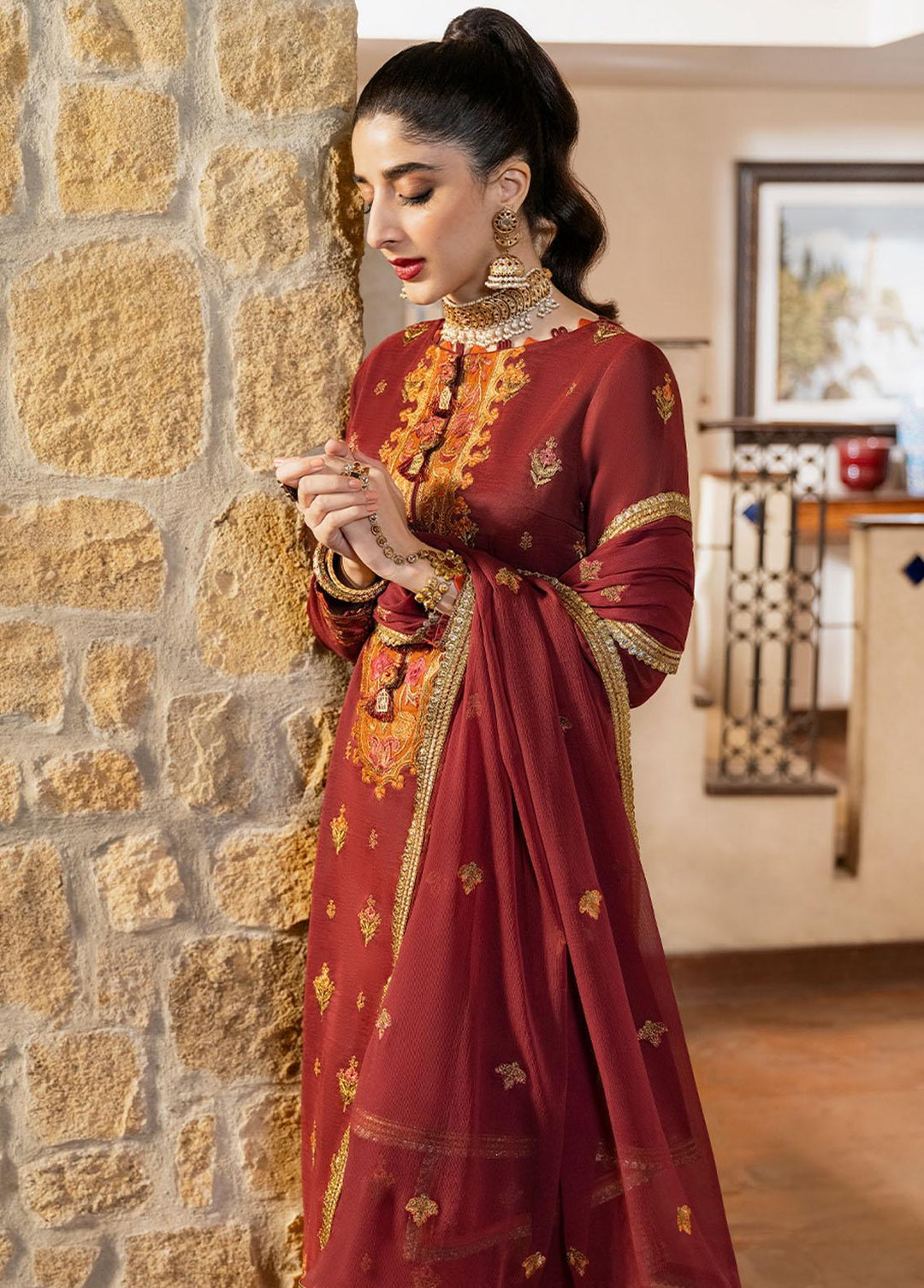 Asim Jofa Embroidered  Suits Unstitched 3 Piece AJ23EF AJKM-20 - Festive Collection