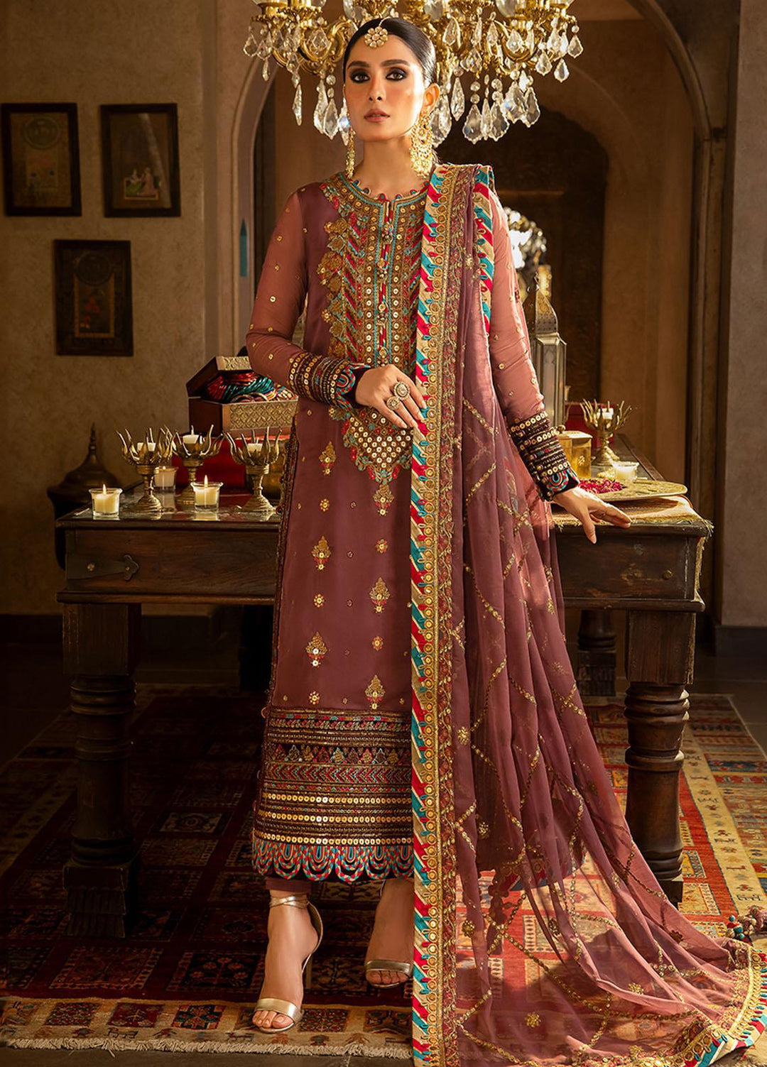 Asim Jofa Embroidered Chiffon Suits Unstitched 3 Piece AJ23VF AJVF-02 - Festive Collection