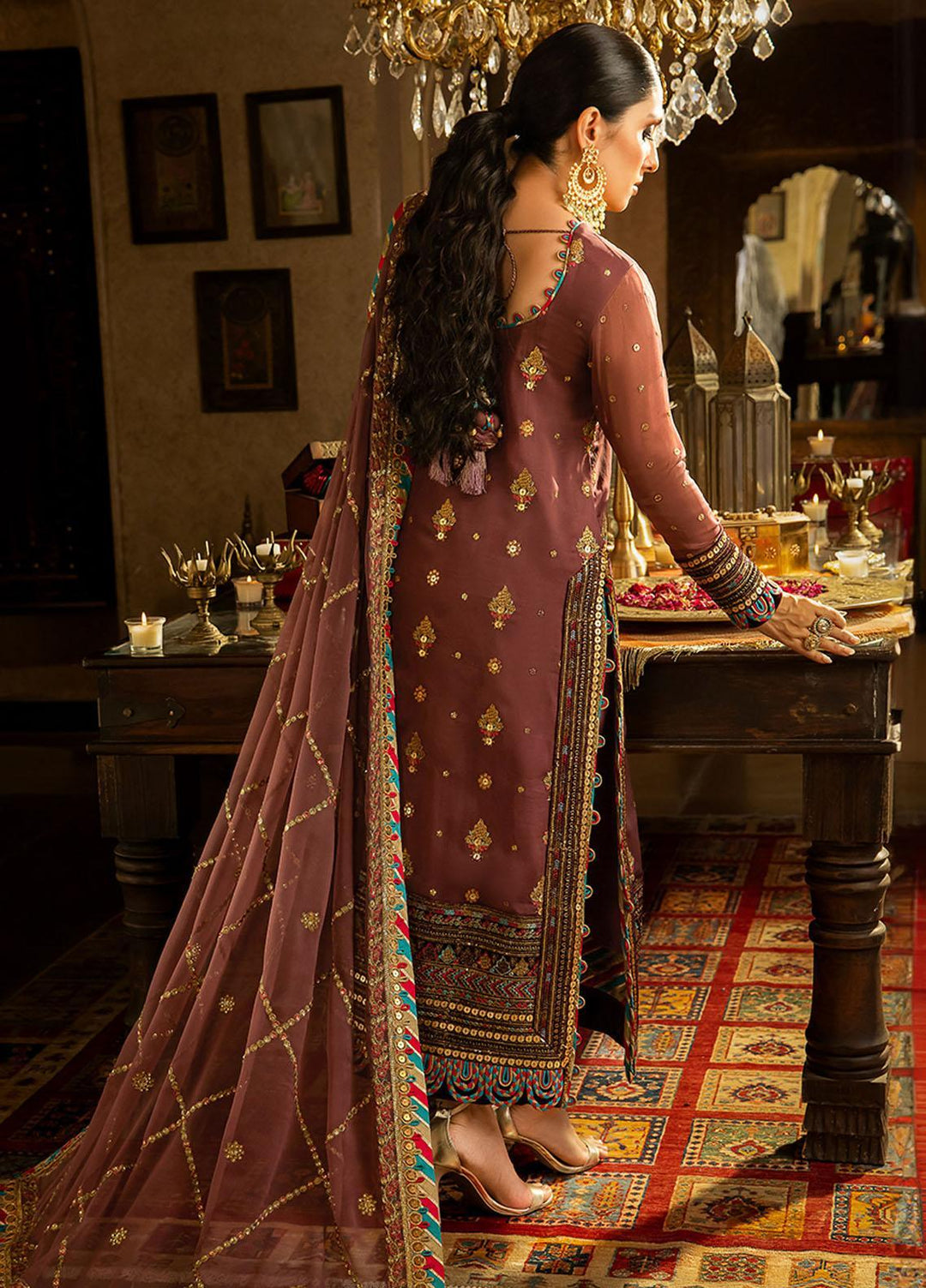 Asim Jofa Embroidered Chiffon Suits Unstitched 3 Piece AJ23VF AJVF-02 - Festive Collection