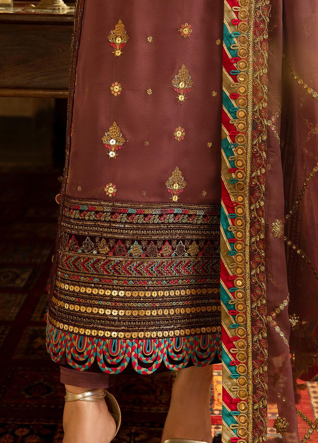 Asim Jofa Embroidered Chiffon Suits Unstitched 3 Piece AJ23VF AJVF-02 - Festive Collection