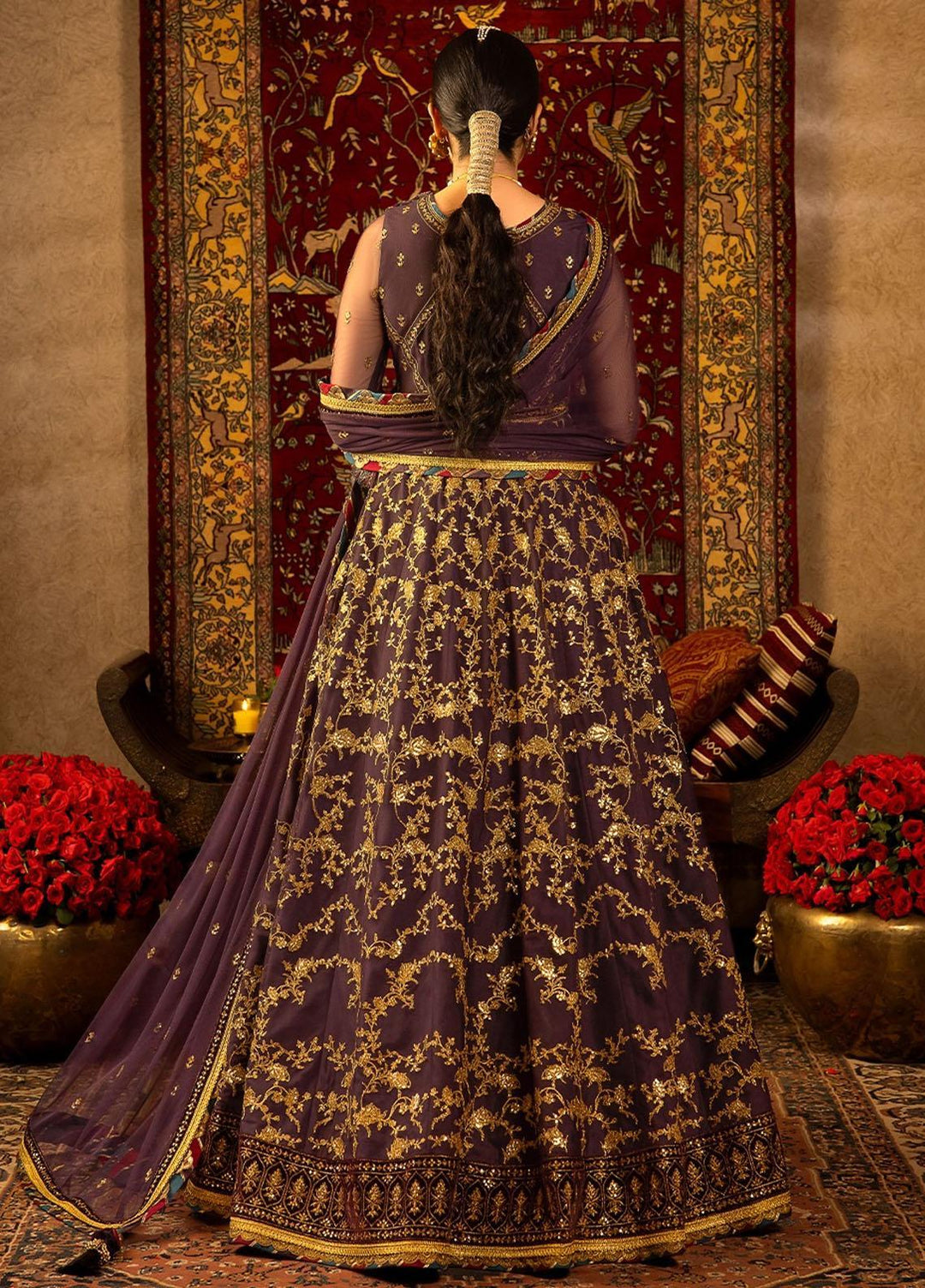 Asim Jofa Embroidered Net Suits Unstitched 3 Piece AJ23VF AJVF-03 - Festive Collection