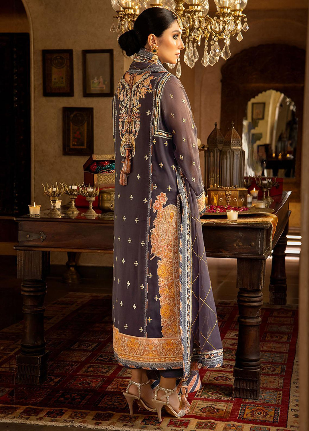 Asim Jofa Embroidered Chiffon Suits Unstitched 3 Piece AJ23VF AJVF-04 - Festive Collection