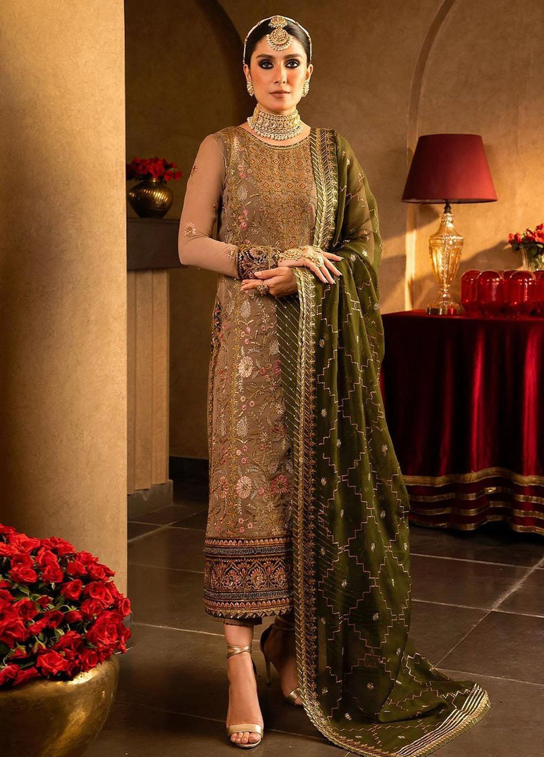 Asim Jofa Embroidered Chiffon Suits Unstitched 3 Piece AJ23VF AJVF-05 - Festive Collection