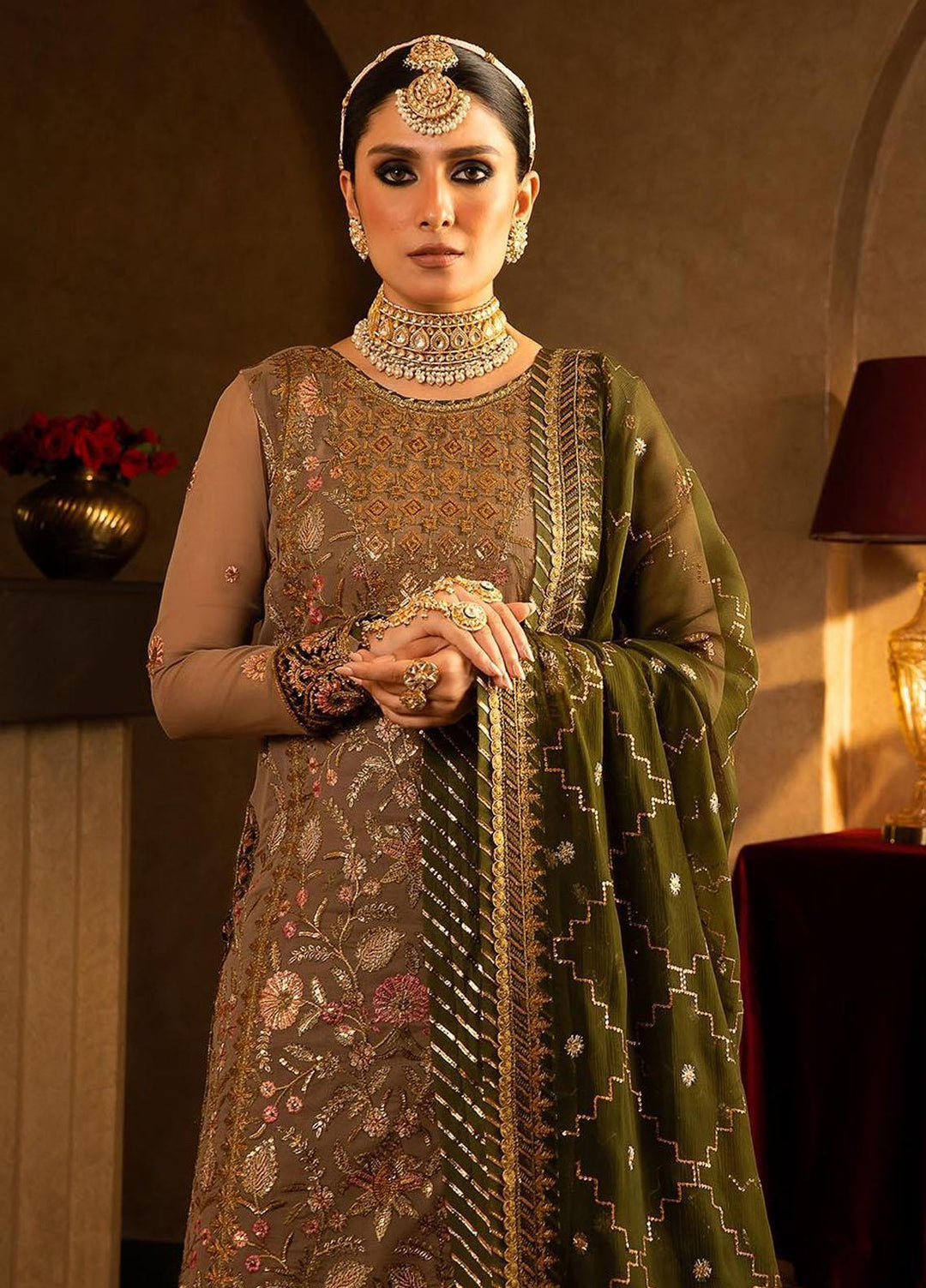 Asim Jofa Embroidered Chiffon Suits Unstitched 3 Piece AJ23VF AJVF-05 - Festive Collection