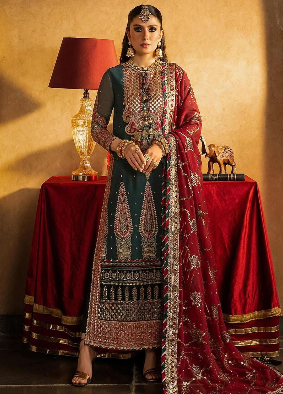 Asim Jofa Embroidered Chiffon Suits Unstitched 3 Piece AJ23VF AJVF-10 - Festive Collection