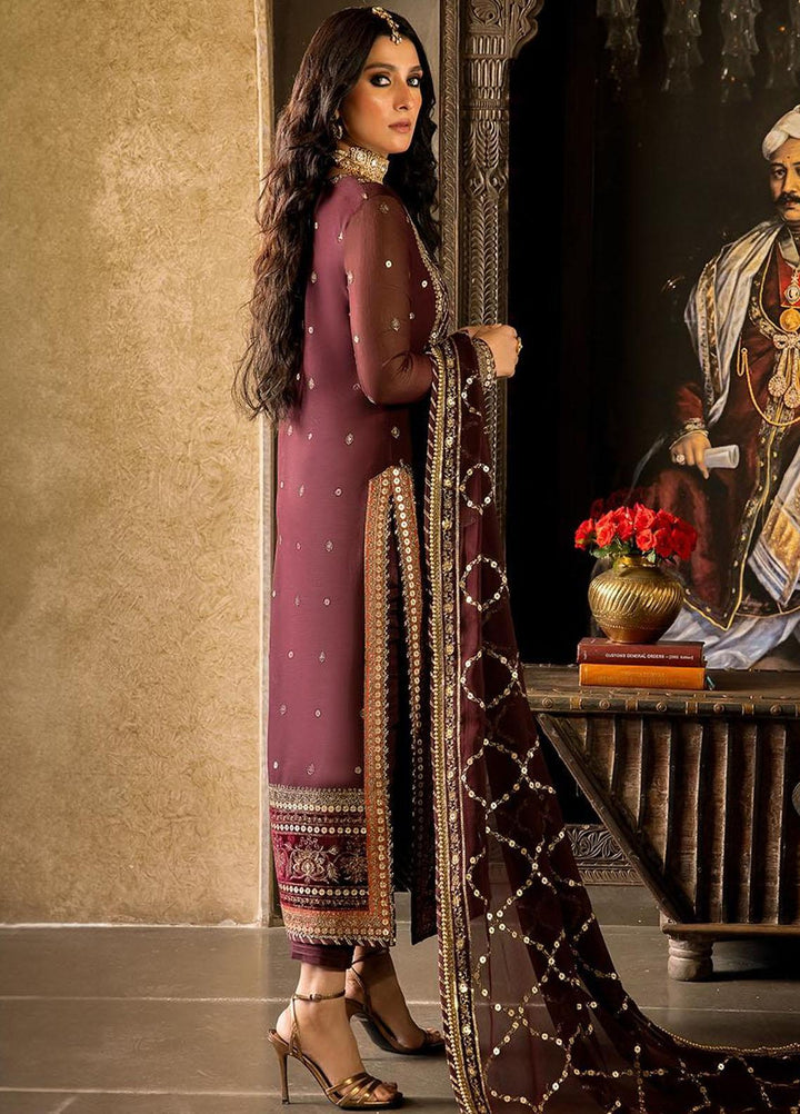 Asim Jofa Embroidered Chiffon Suits Unstitched 3 Piece AJ23VF AJVF-12 - Festive Collection