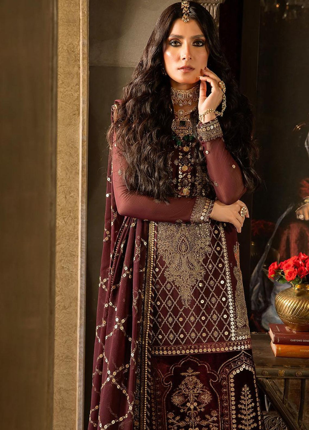 Asim Jofa Embroidered Chiffon Suits Unstitched 3 Piece AJ23VF AJVF-12 - Festive Collection