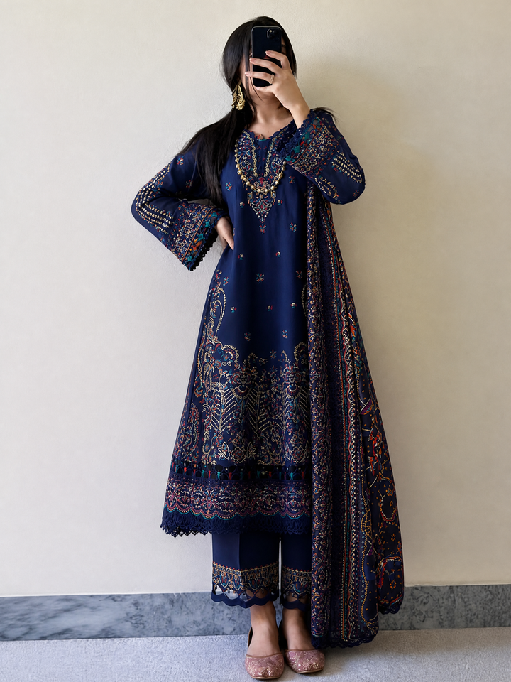 Ariya by Kanwal Malik Unstitched Embroidered Luxury Lawn 3 Piece Suit KM26UA D-4 MEHRIN - Summer Collection