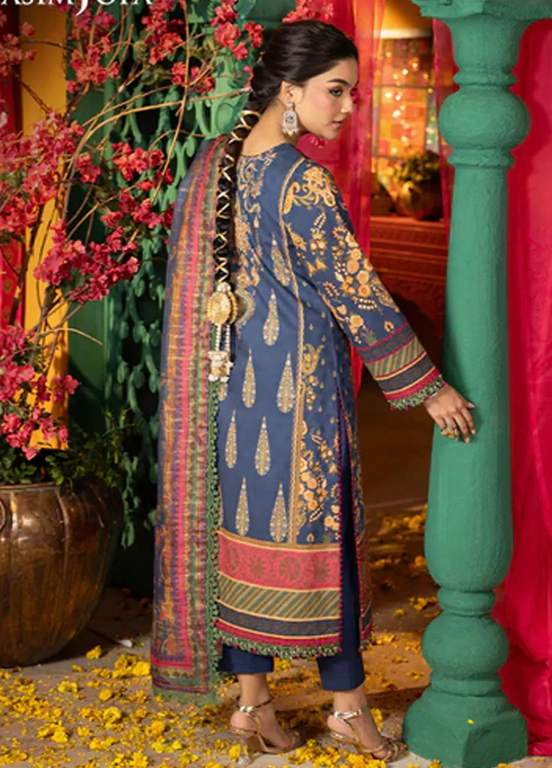 Asra By Asim Jofa Embroidered Jacquard Suit Unstitched 3 Piece AJ24AE AJRA-03 - Festive Collection