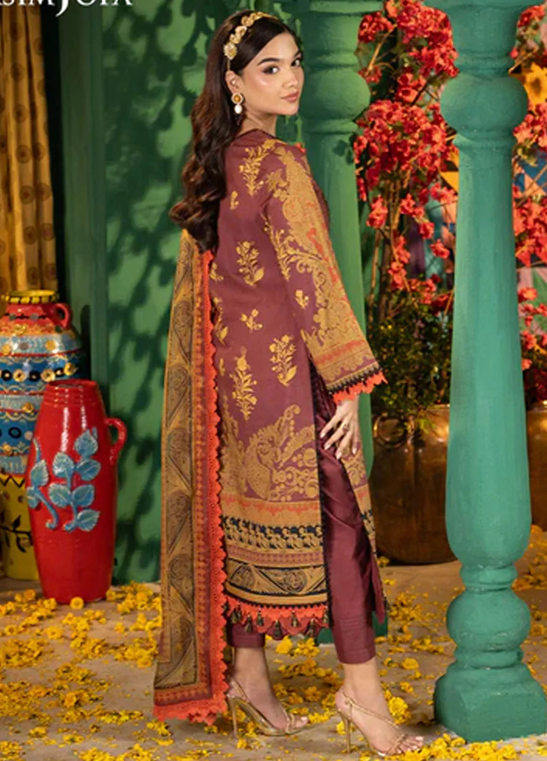 Asra By Asim Jofa Embroidered Jacquard Suit Unstitched 3 Piece AJ24AE AJRA-04 - Festive Collection