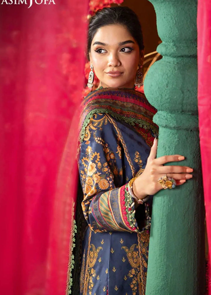 Asra By Asim Jofa Embroidered Jacquard Unstitched Suit 3 Piece AJ24AE AJRA-03 - Festive Collection