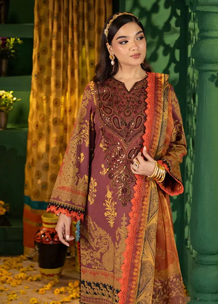 Asra By Asim Jofa Embroidered Jacquard Unstitched Suit 3 Piece AJ24AE AJRA-04 - Festive Collection