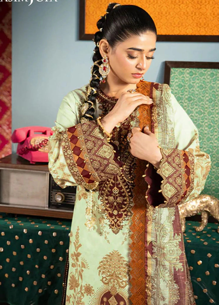 Asra By Asim Jofa Embroidered Lawn Suit Unstitched 3 Piece AJ24AE AJRA-05 - Festive Collection