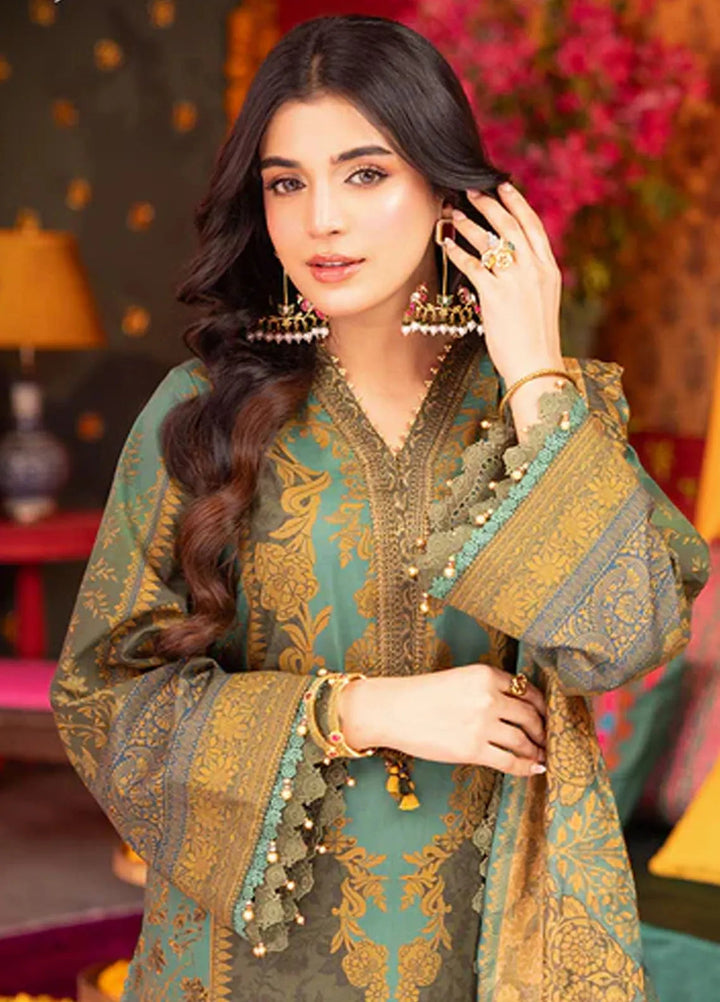 Asra By Asim Jofa Embroidered Lawn Suit Unstitched 3 Piece AJ24AE AJRA-06 - Festive Collection
