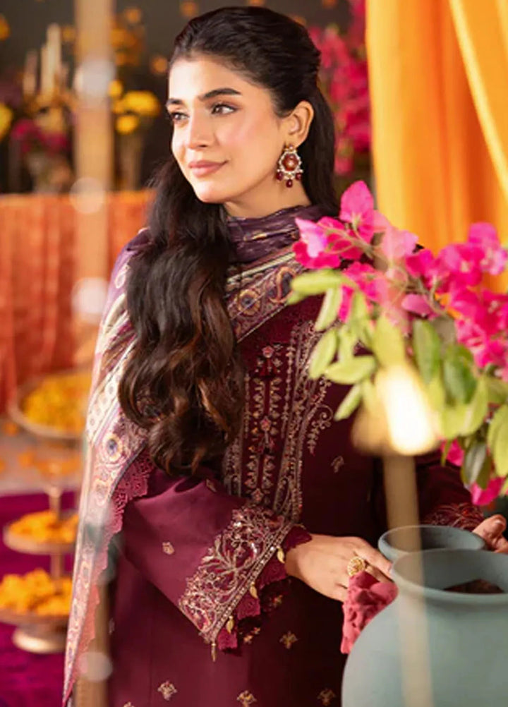 Asra By Asim Jofa Embroidered Lawn Suit Unstitched 3 Piece AJ24AE AJRA-08 - Festive Collection