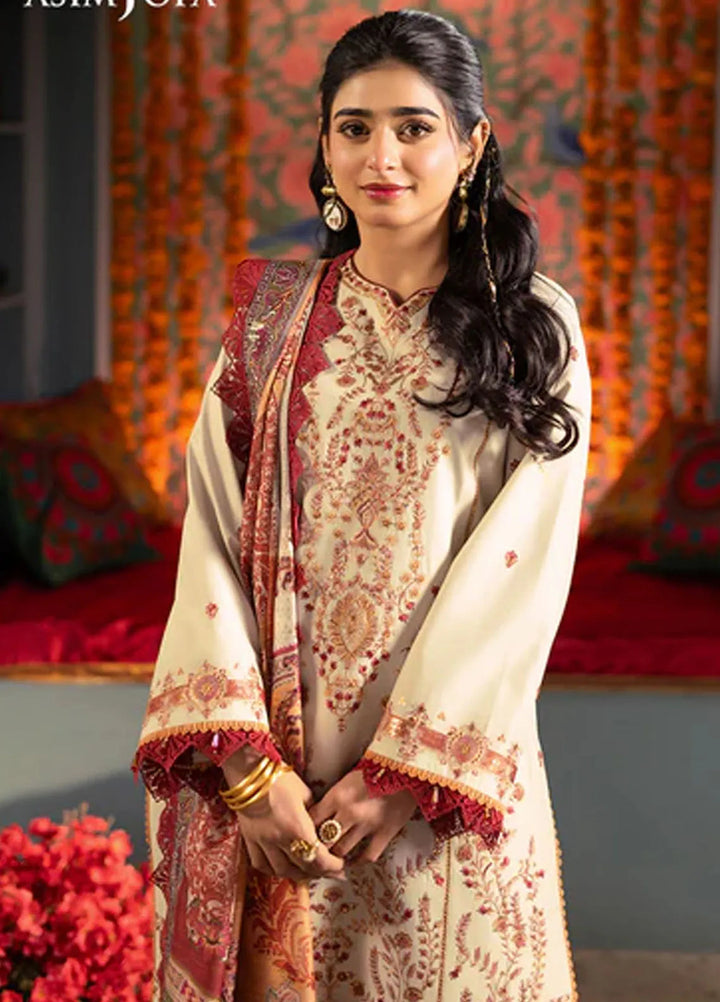 Asra By Asim Jofa Embroidered Lawn Suit Unstitched 3 Piece AJ24AE AJRA-09 - Festive Collection