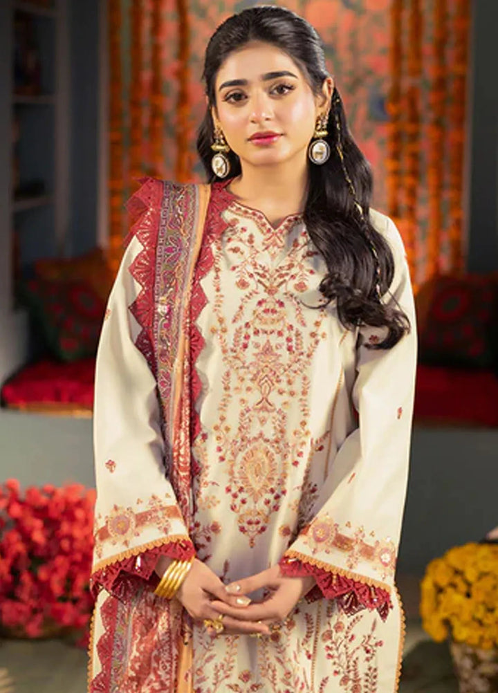 Asra By Asim Jofa Embroidered Lawn Suit Unstitched 3 Piece AJ24AE AJRA-09 - Festive Collection