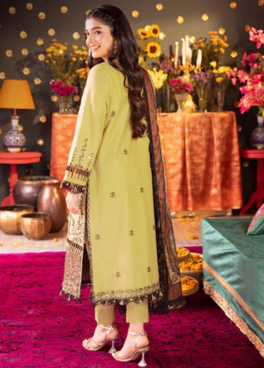 Asra By Asim Jofa Embroidered Lawn Suit Unstitched 3 Piece AJ24AE AJRA-13 - Festive Collection