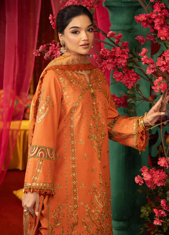 Asra By Asim Jofa Embroidered Lawn Suit Unstitched 3 Piece AJ24AE AJRA-14 - Festive Collection