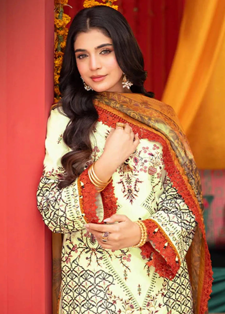 Asra By Asim Jofa Embroidered Lawn 3 Piece AJ24AE AJRA-15 - Festive Collection