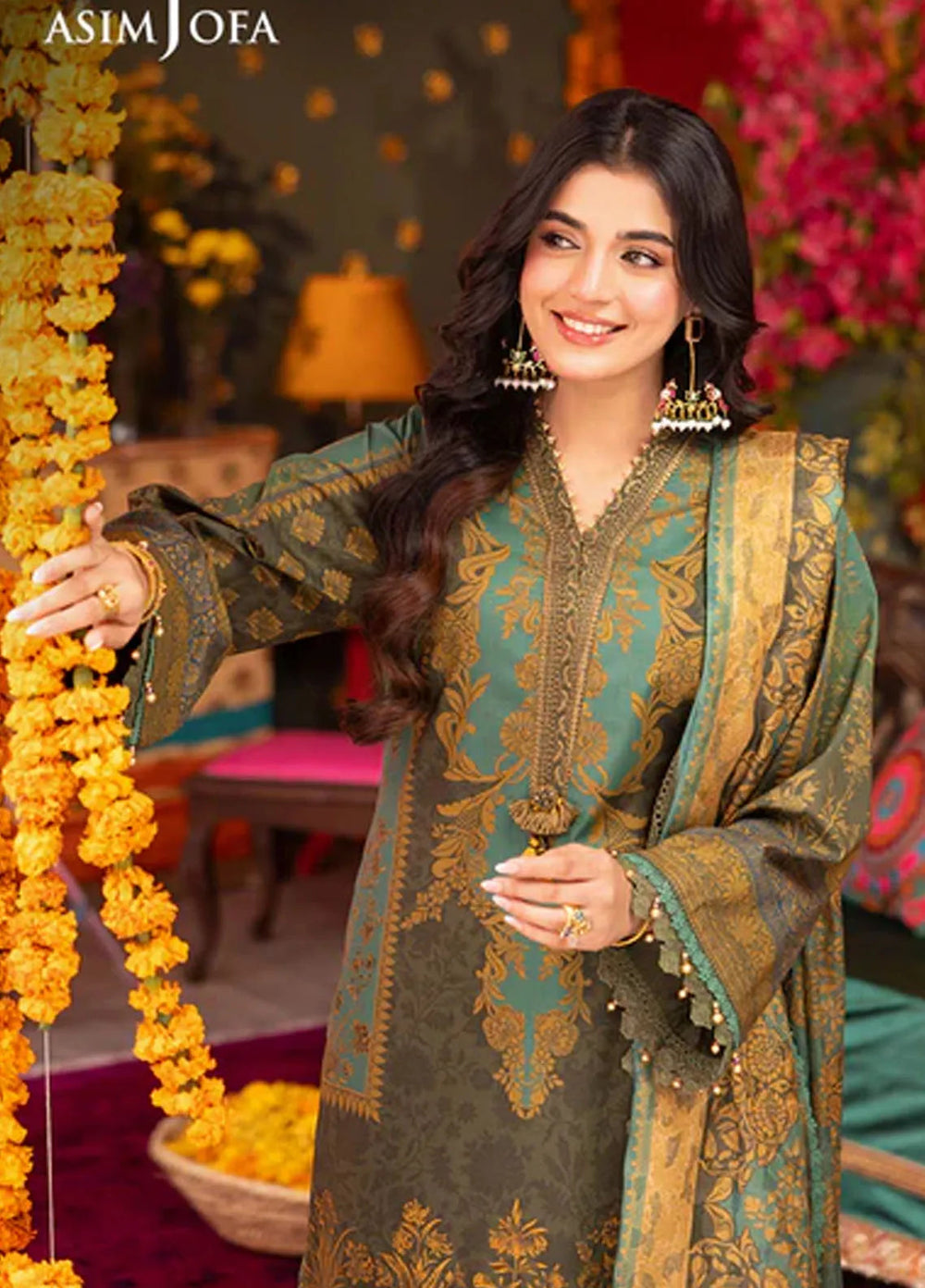 Asra By Asim Jofa Embroidered Lawn Unstitched Suit 3 Piece AJ24AE AJRA-06 - Festive Collection