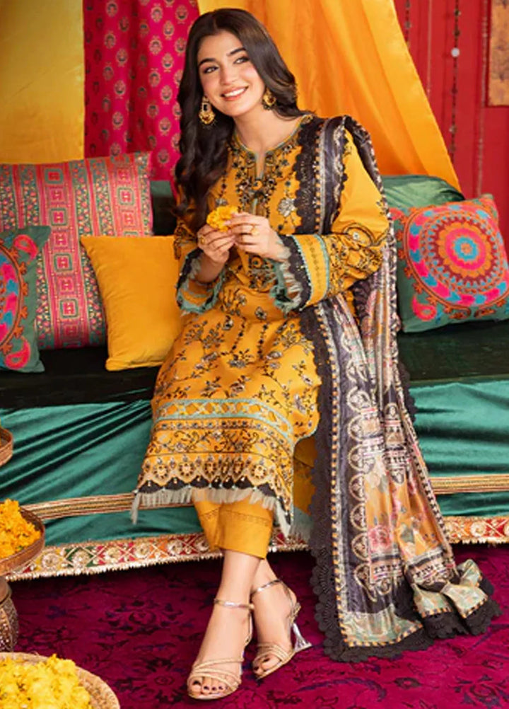 Asra By Asim Jofa Embroidered Lawn Unstitched Suit 3 Piece AJ24AE AJRA-07 - Festive Collection