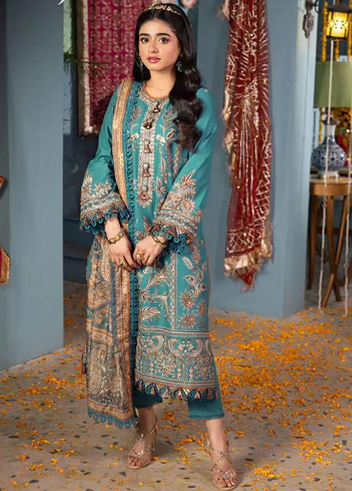 Asra By Asim Jofa Embroidered Lawn Unstitched Suit 3 Piece AJ24AE AJRA-10 - Festive Collection