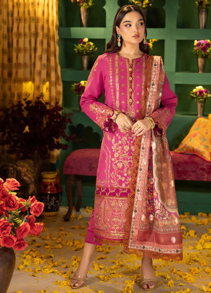 Asra By Asim Jofa Embroidered Lawn Unstitched Suit 3 Piece AJ24AE AJRA-11 - Festive Collection