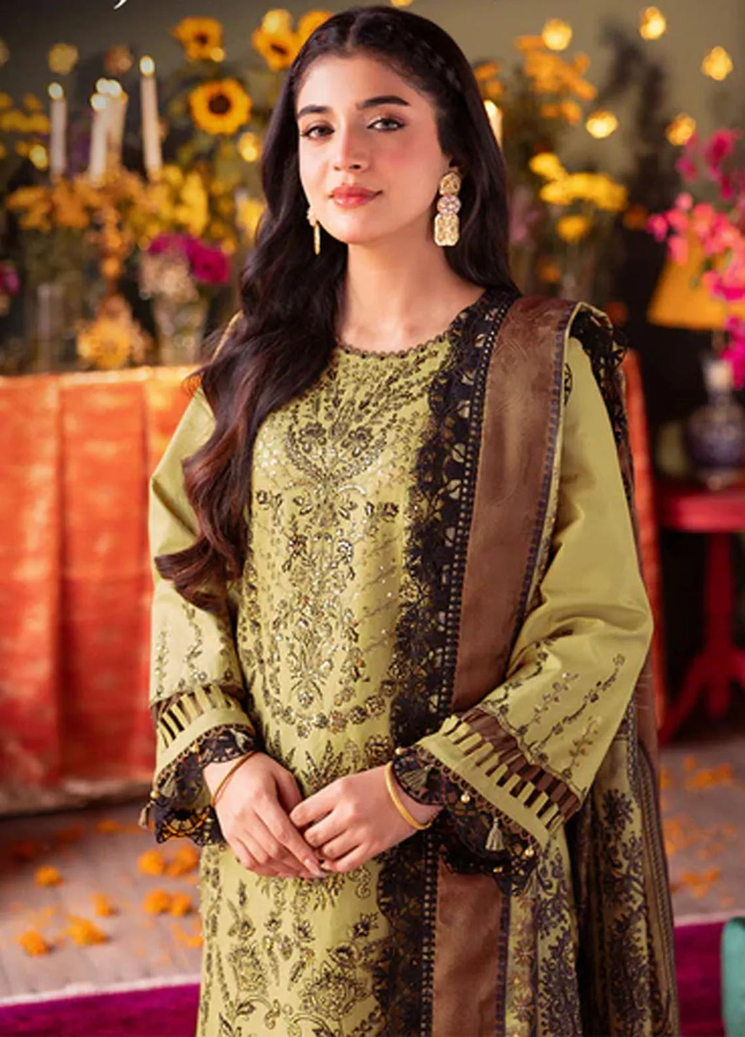 Asra By Asim Jofa Embroidered Lawn Unstitched Suit 3 Piece AJ24AE AJRA-13 - Festive Collection