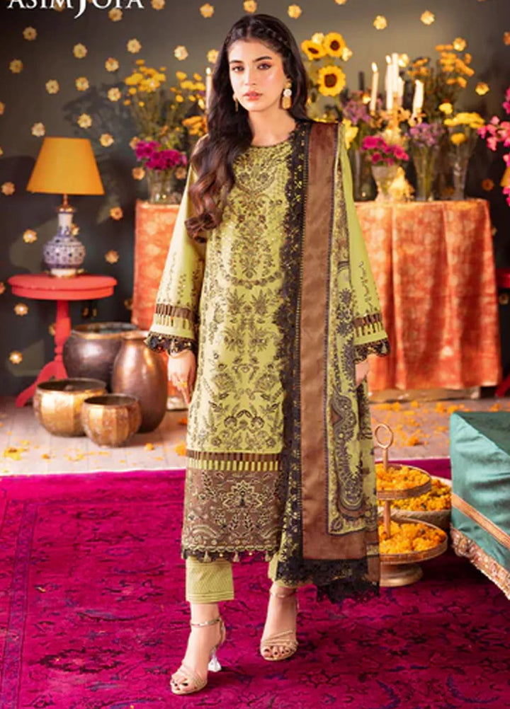 Asra By Asim Jofa Embroidered Lawn Unstitched Suit 3 Piece AJ24AE AJRA-13 - Festive Collection