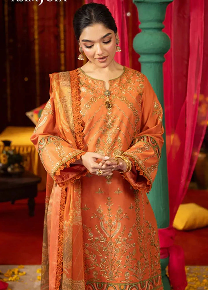 Asra By Asim Jofa Embroidered Lawn Unstitched Suit 3 Piece AJ24AE AJRA-14 - Festive Collection