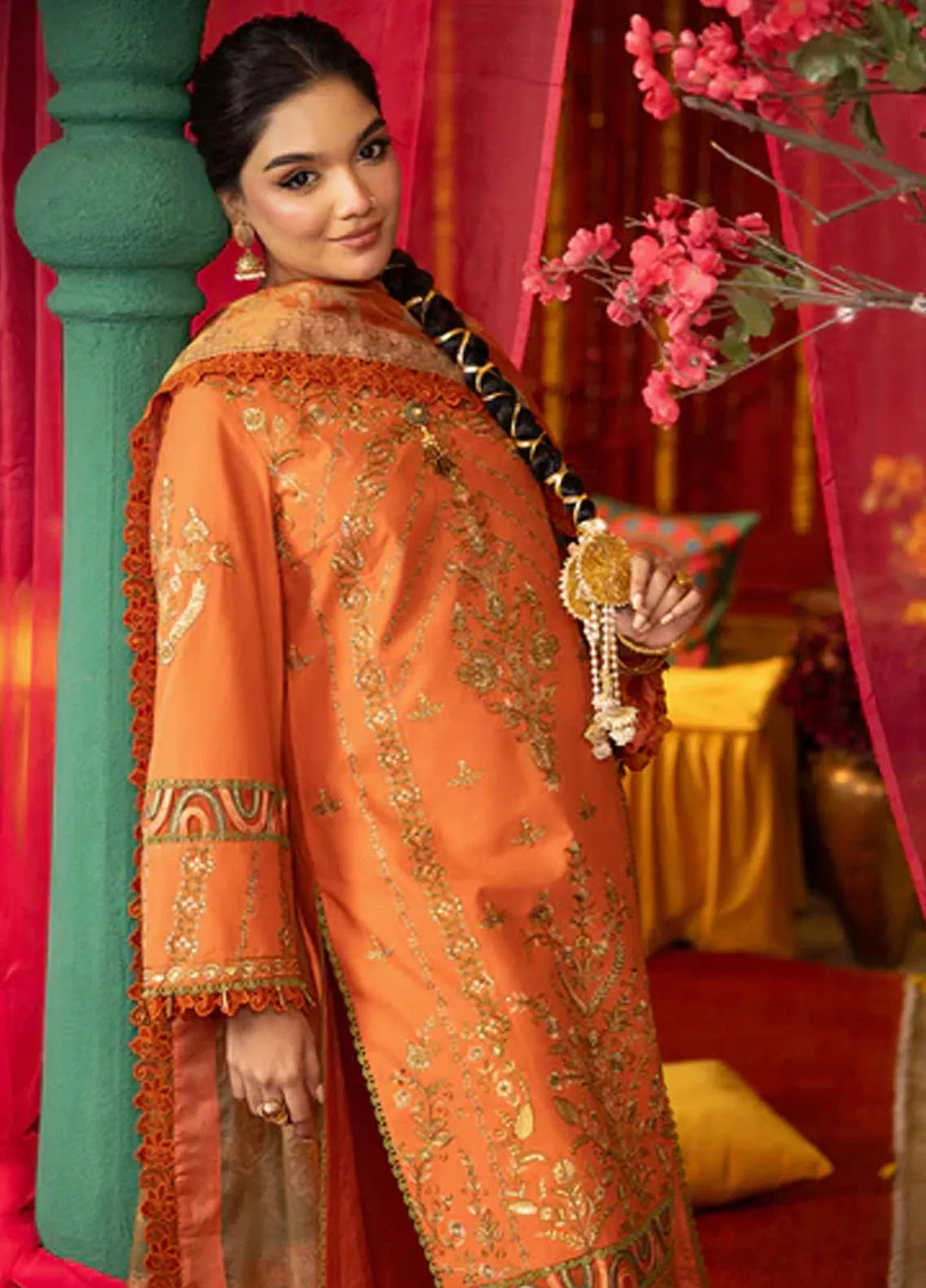 Asra By Asim Jofa Embroidered Lawn Unstitched Suit 3 Piece AJ24AE AJRA-14 - Festive Collection