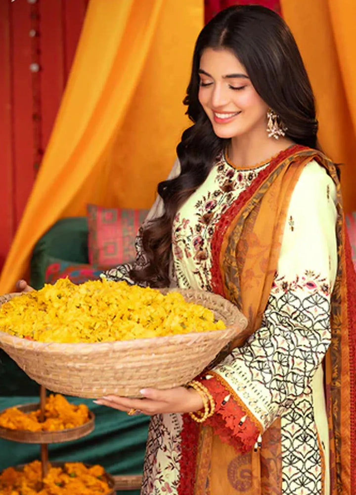 Asra By Asim Jofa Embroidered Lawn Unstitched Suit 3 Piece AJ24AE AJRA-15 - Festive Collection