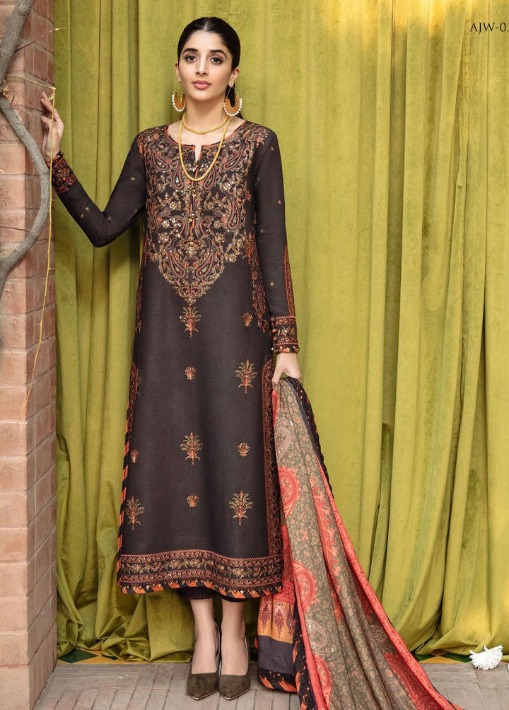 Asra By Asim Jofa Embroidered  Suits Unstitched 3 Piece AJ22AW AJW-01 - Winter Collection