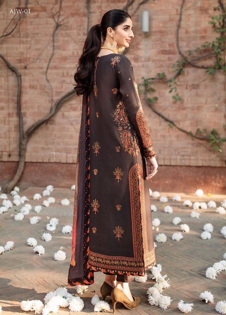 Asra By Asim Jofa Embroidered  Suits Unstitched 3 Piece AJ22AW AJW-01 - Winter Collection
