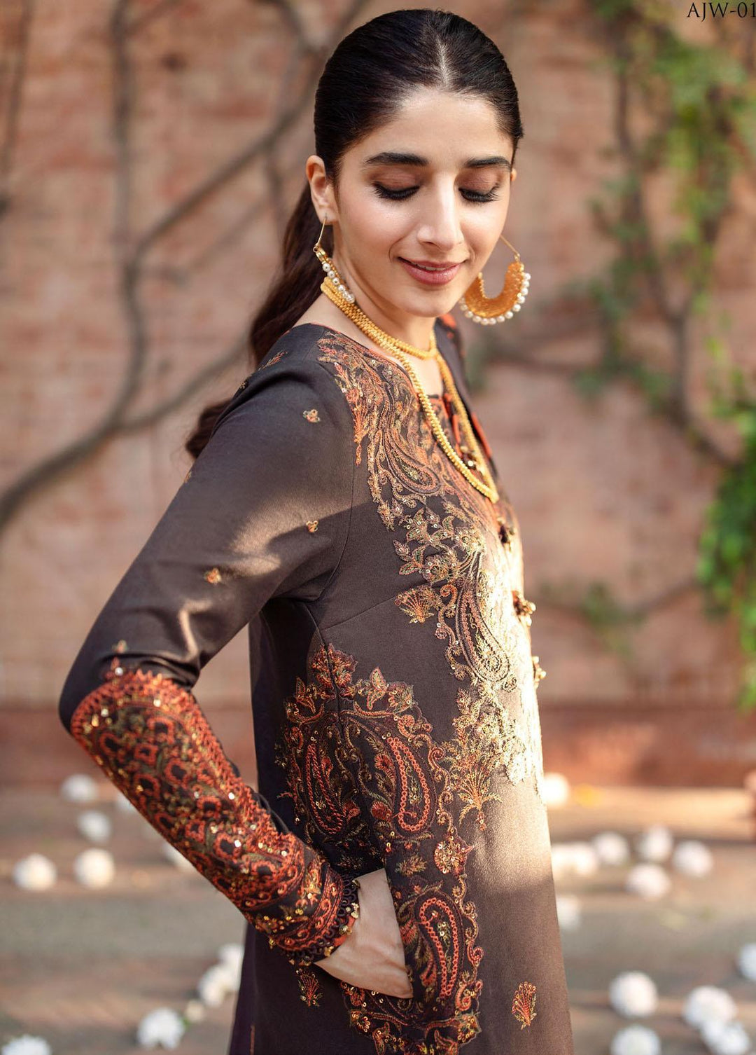 Asra By Asim Jofa Embroidered  Suits Unstitched 3 Piece AJ22AW AJW-01 - Winter Collection