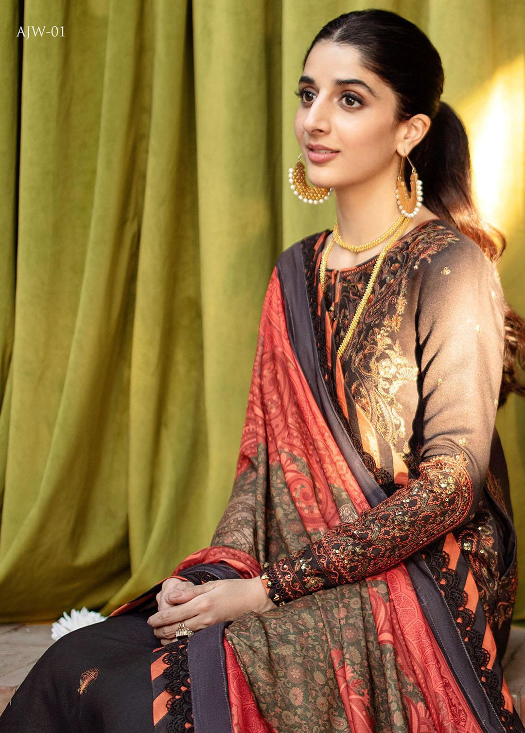 Asra By Asim Jofa Embroidered  Suits Unstitched 3 Piece AJ22AW AJW-01 - Winter Collection