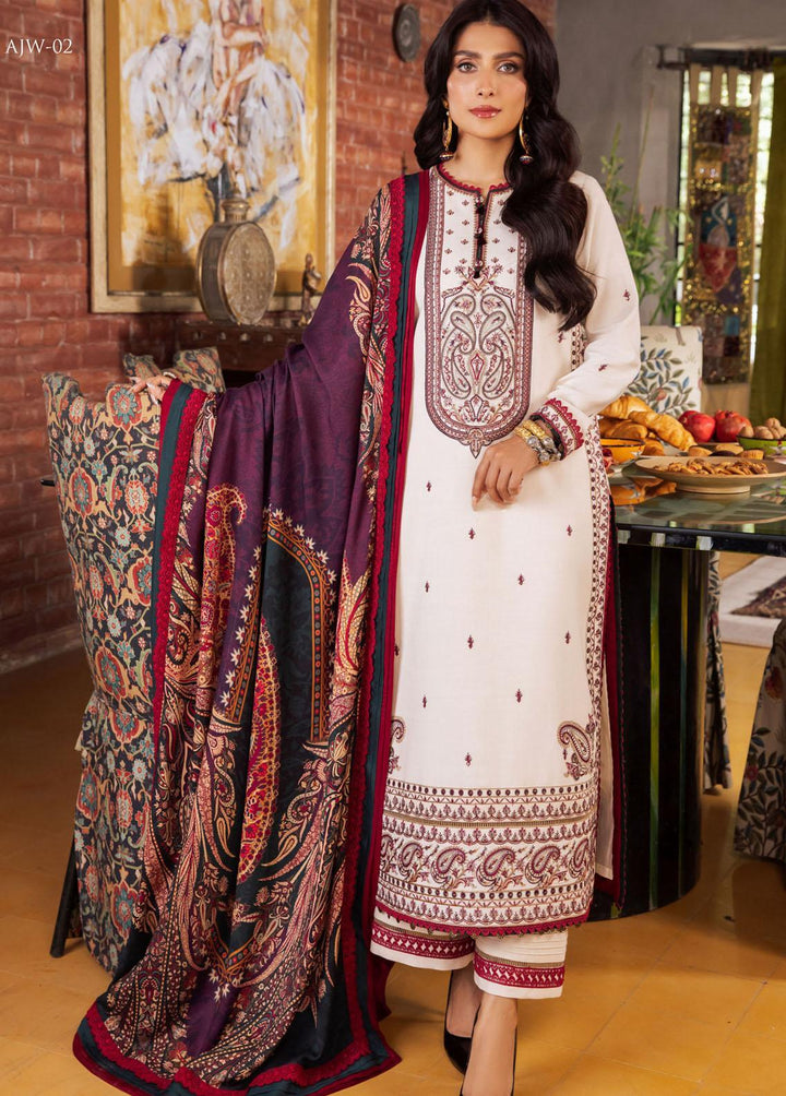 Asra By Asim Jofa Embroidered  Suits Unstitched 3 Piece AJ22AW AJW-02 - Winter Collection