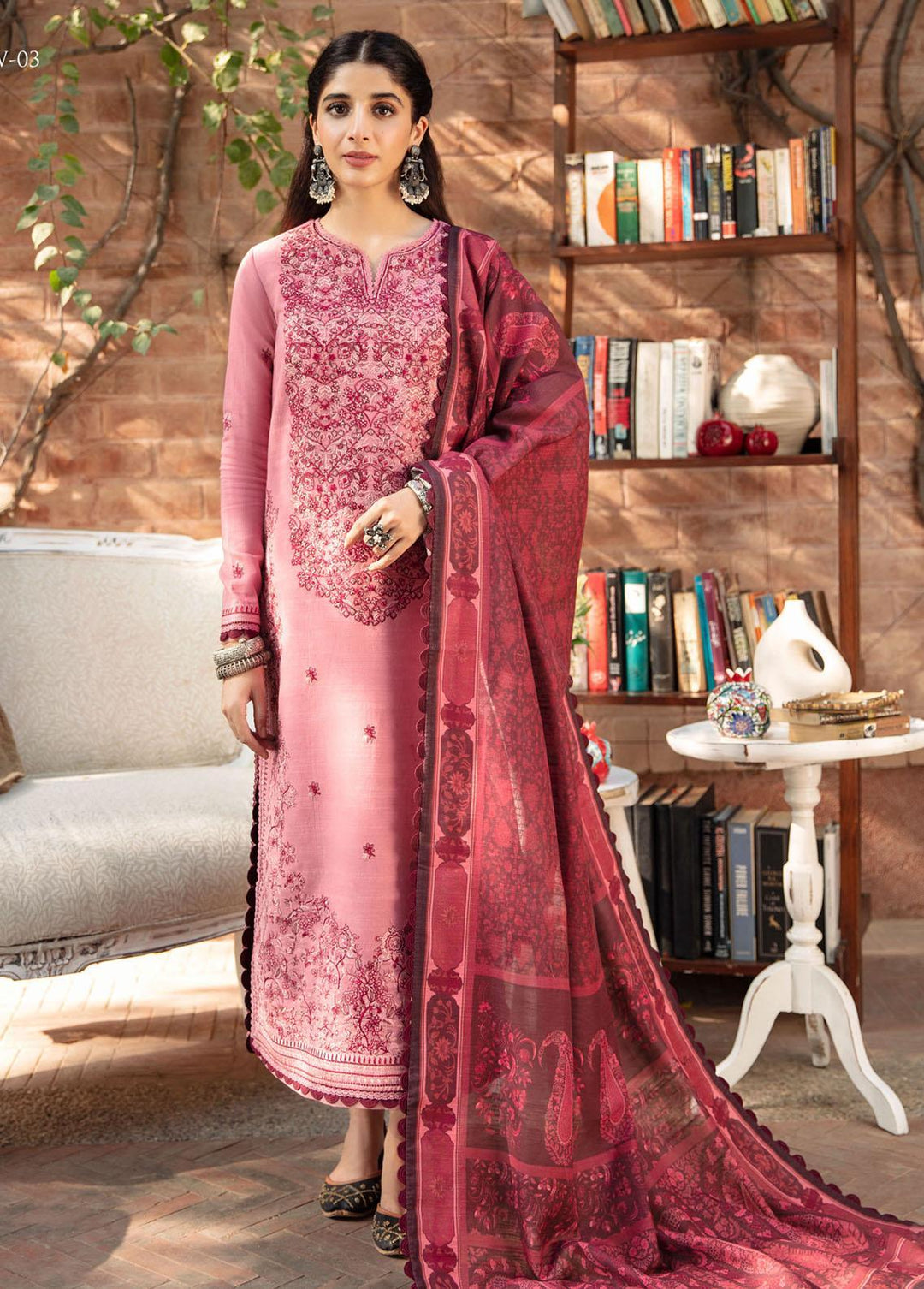Asra By Asim Jofa Embroidered  Suits Unstitched 3 Piece AJ22AW AJW-03 - Winter Collection
